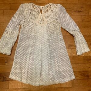 Altar’d State Cream Lace Top like new with floral designs